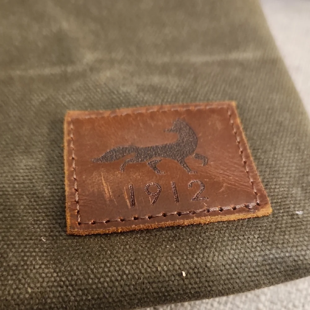 Olive Green Canvas Bag with Brown Leather Accents - Picture 2 of 5